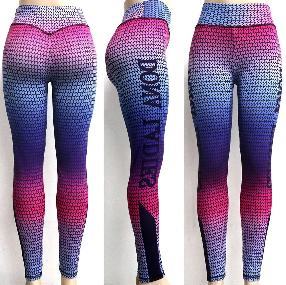 3D printed popular professional yoga pants for women with elastic training bottoms, 2019 high waisted fitness pants, slimming and lifting buttocks