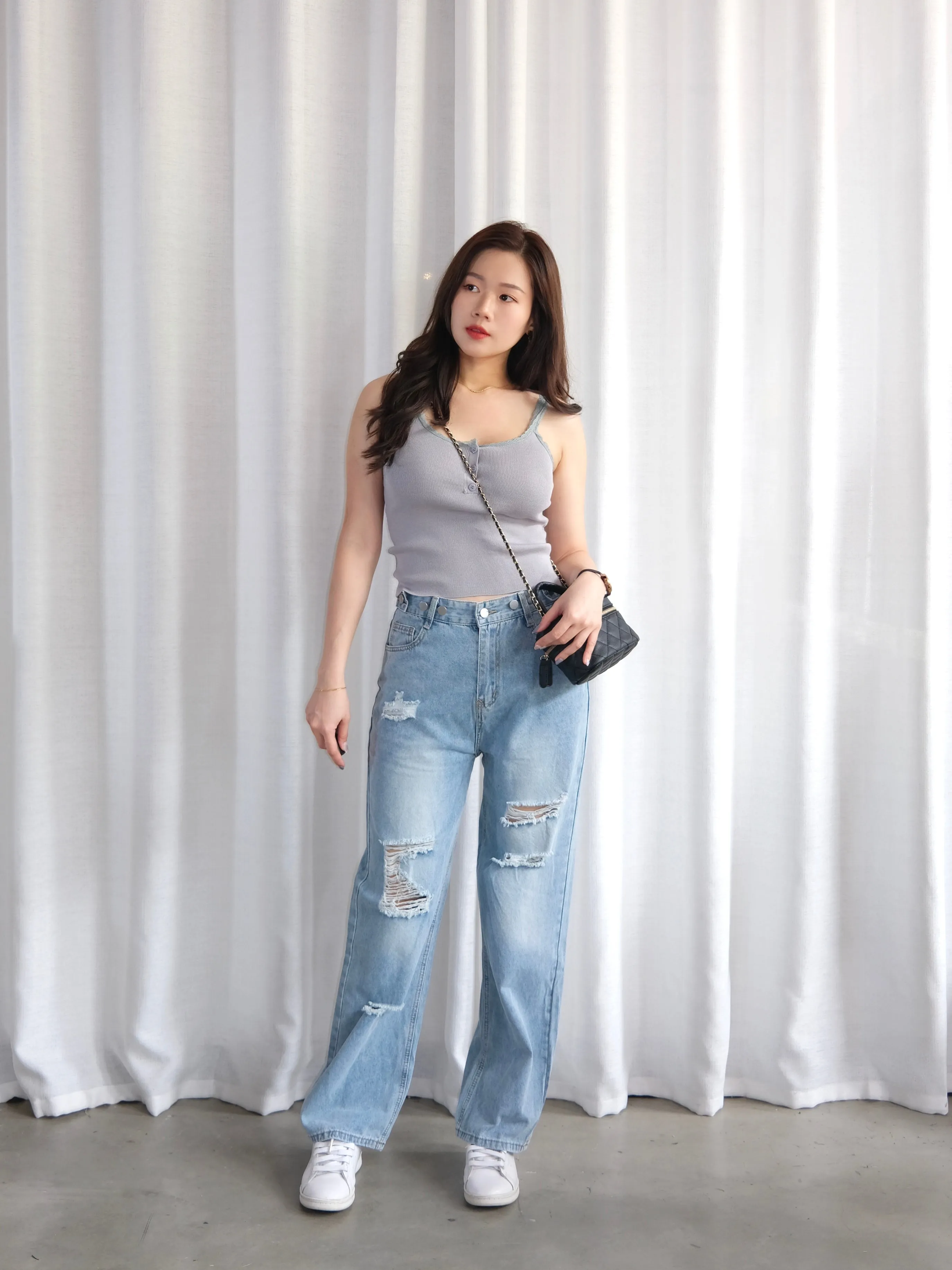 ACEWIN Vintage Wash Ripped Wide Leg Jeans (Size S-XXL) 300983