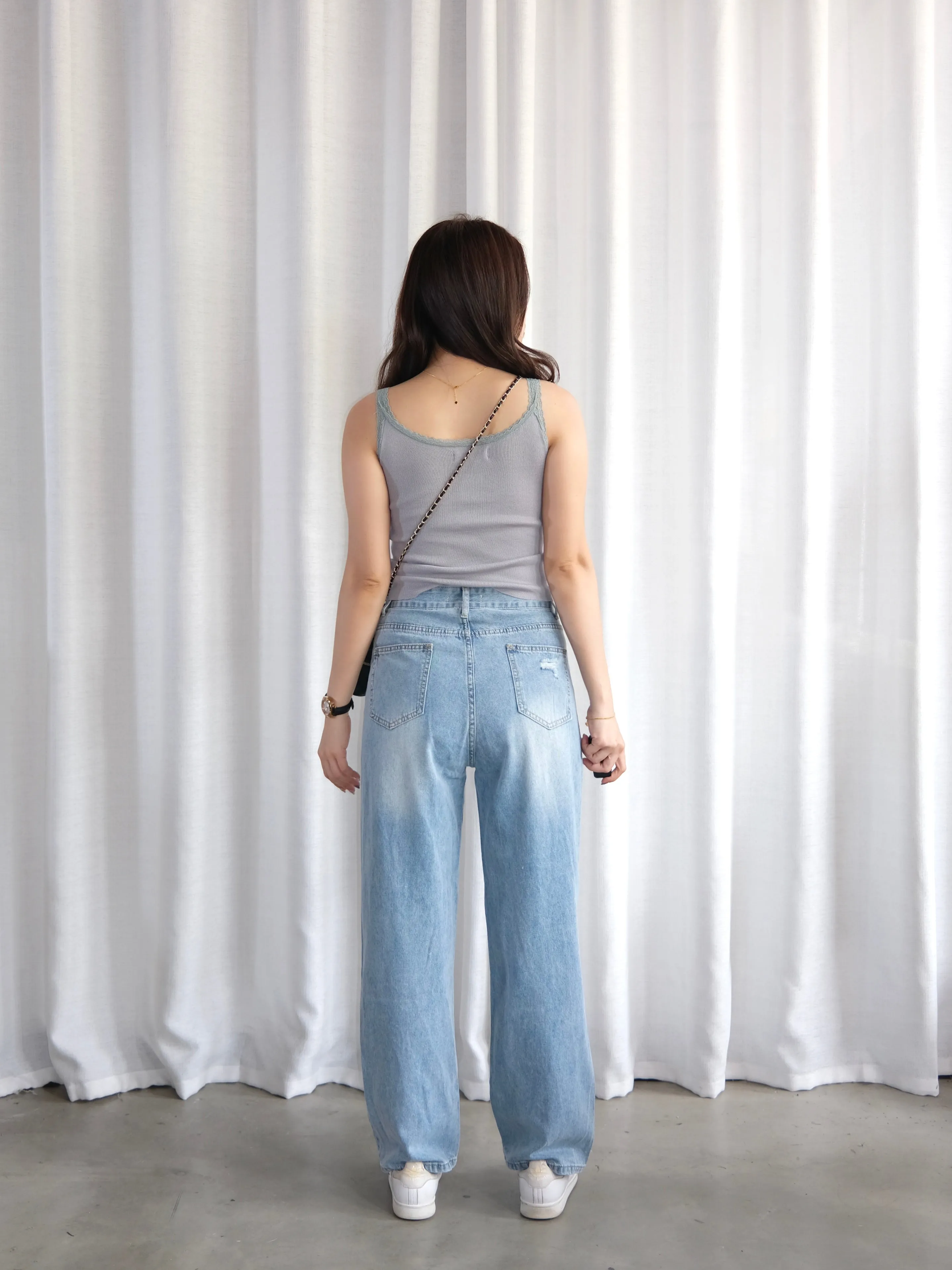 ACEWIN Vintage Wash Ripped Wide Leg Jeans (Size S-XXL) 300983