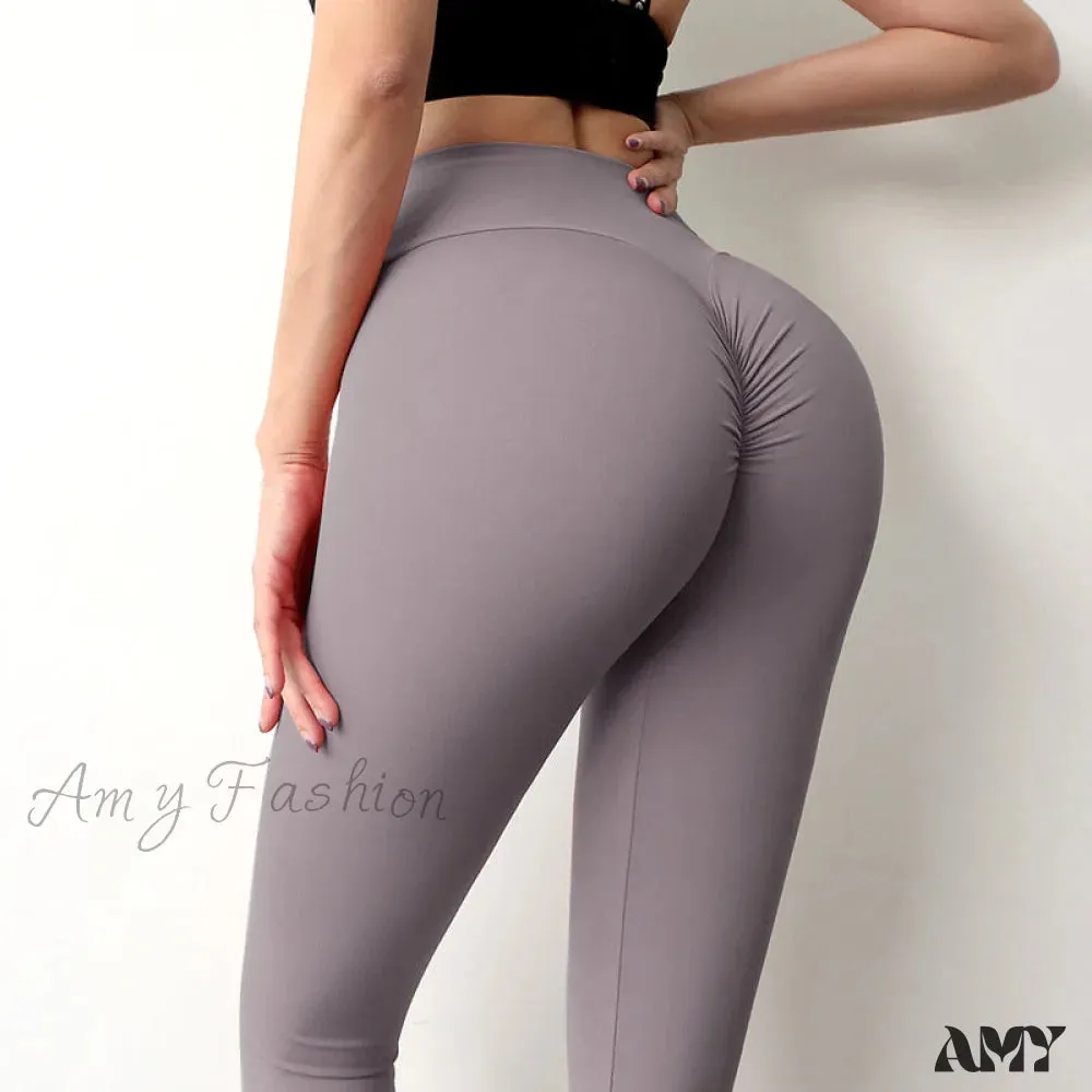 Amy Fashion - Nylon High Waist Yoga Pants Leggings