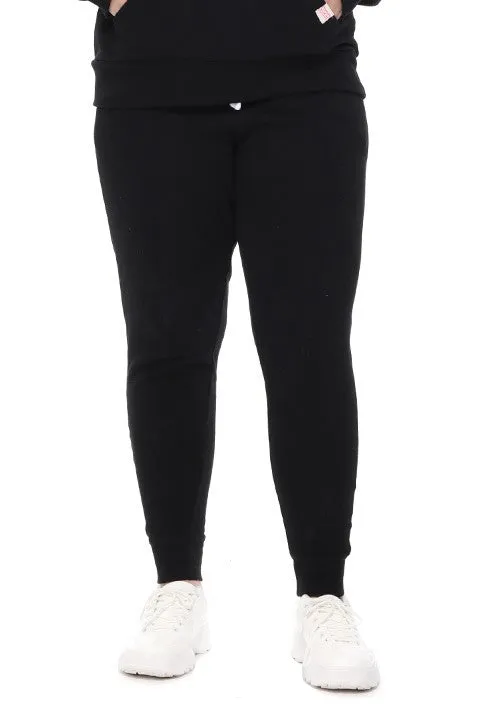 Basic Ladies Jogger Pants in Black PLUS SIZE