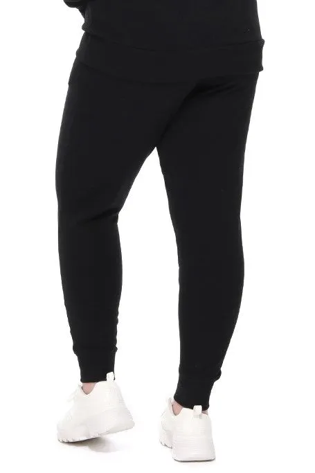 Basic Ladies Jogger Pants in Black PLUS SIZE