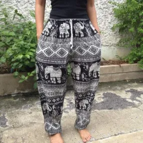 Black and White Animal Print Pant / African handmade pant