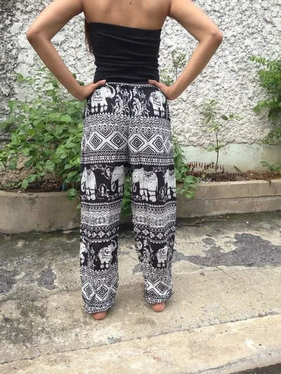 Black and White Animal Print Pant / African handmade pant