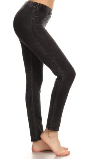 Black Mineral Wash Jeggings