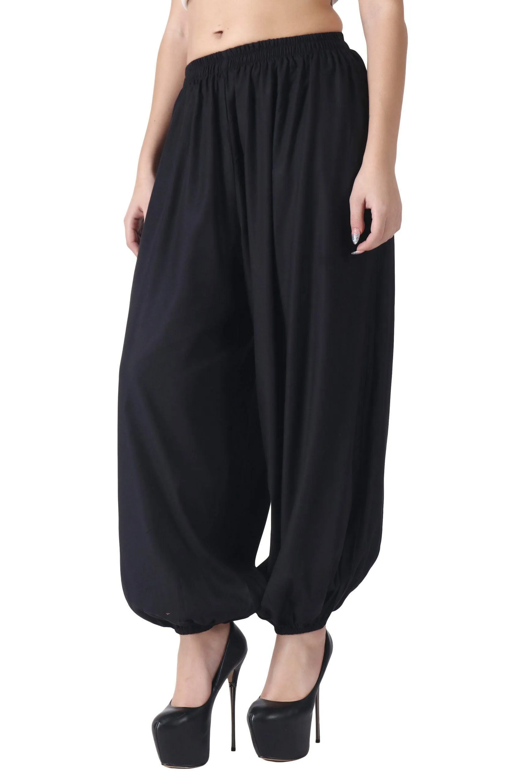 Black Solid Harem Pants