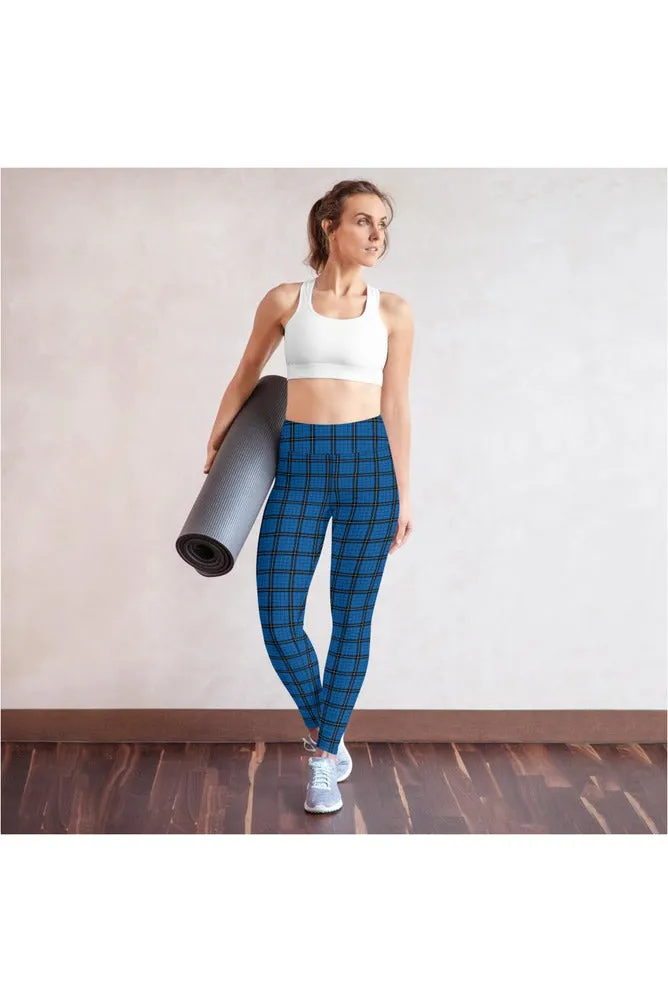 Blue Plaid Yoga Leggings