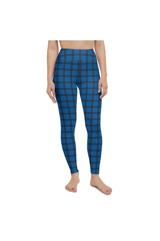 Blue Plaid Yoga Leggings