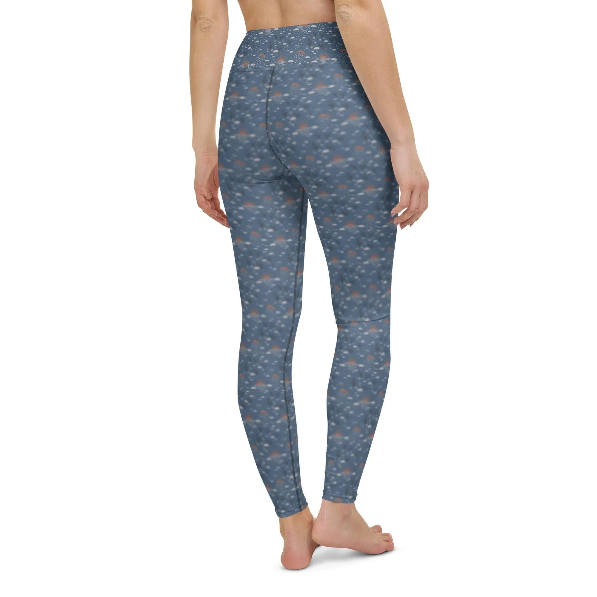 Blue Romantic Earth Women's High-Waisted Yoga Pants