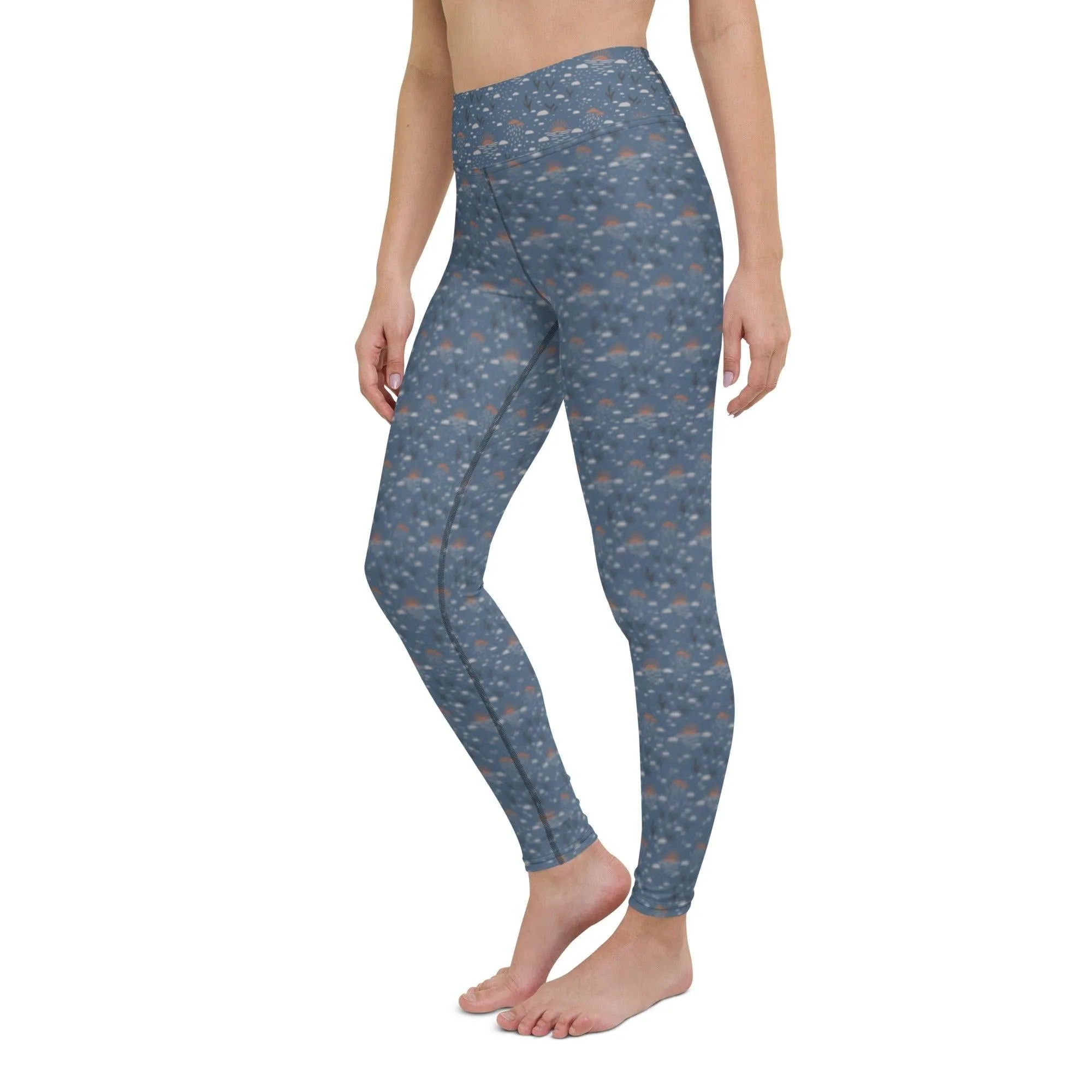 Blue Romantic Earth Women's High-Waisted Yoga Pants