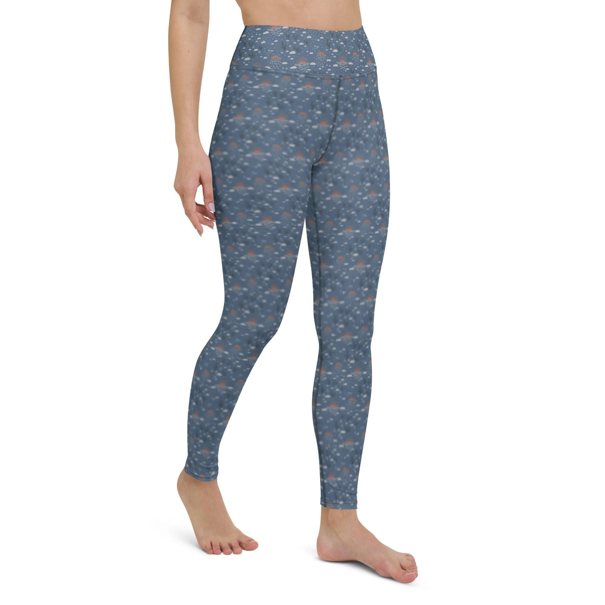 Blue Romantic Earth Women's High-Waisted Yoga Pants