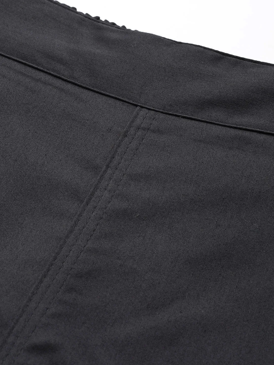 Charcoal Grey Solid Cotton Lycra Pants