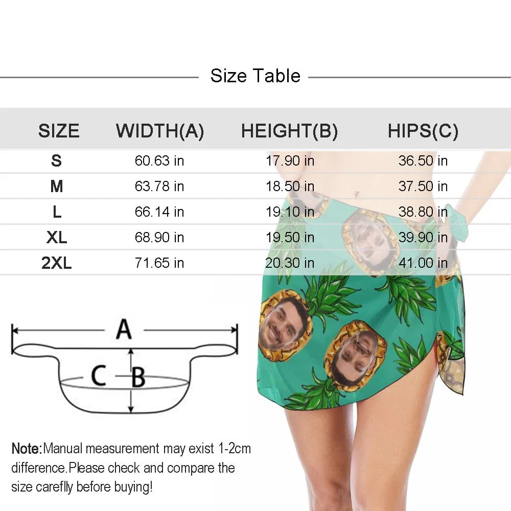 Custom Face Ameican Flag Bikini Cover Up Men's Swim Shorts Personalised Short Sarongs Beach Wrap Couple Swimwear