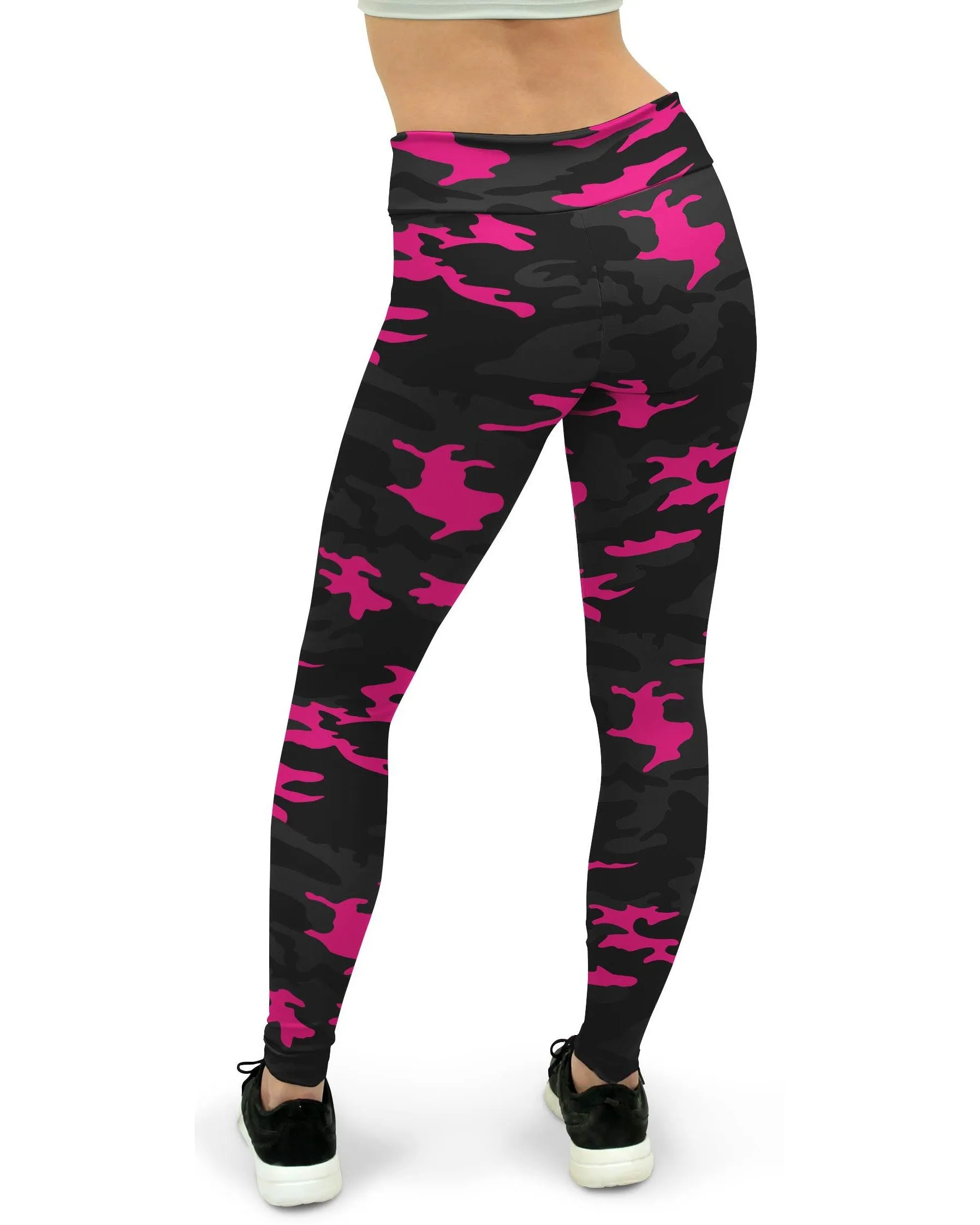 Dark Pink Camo Yoga Pants