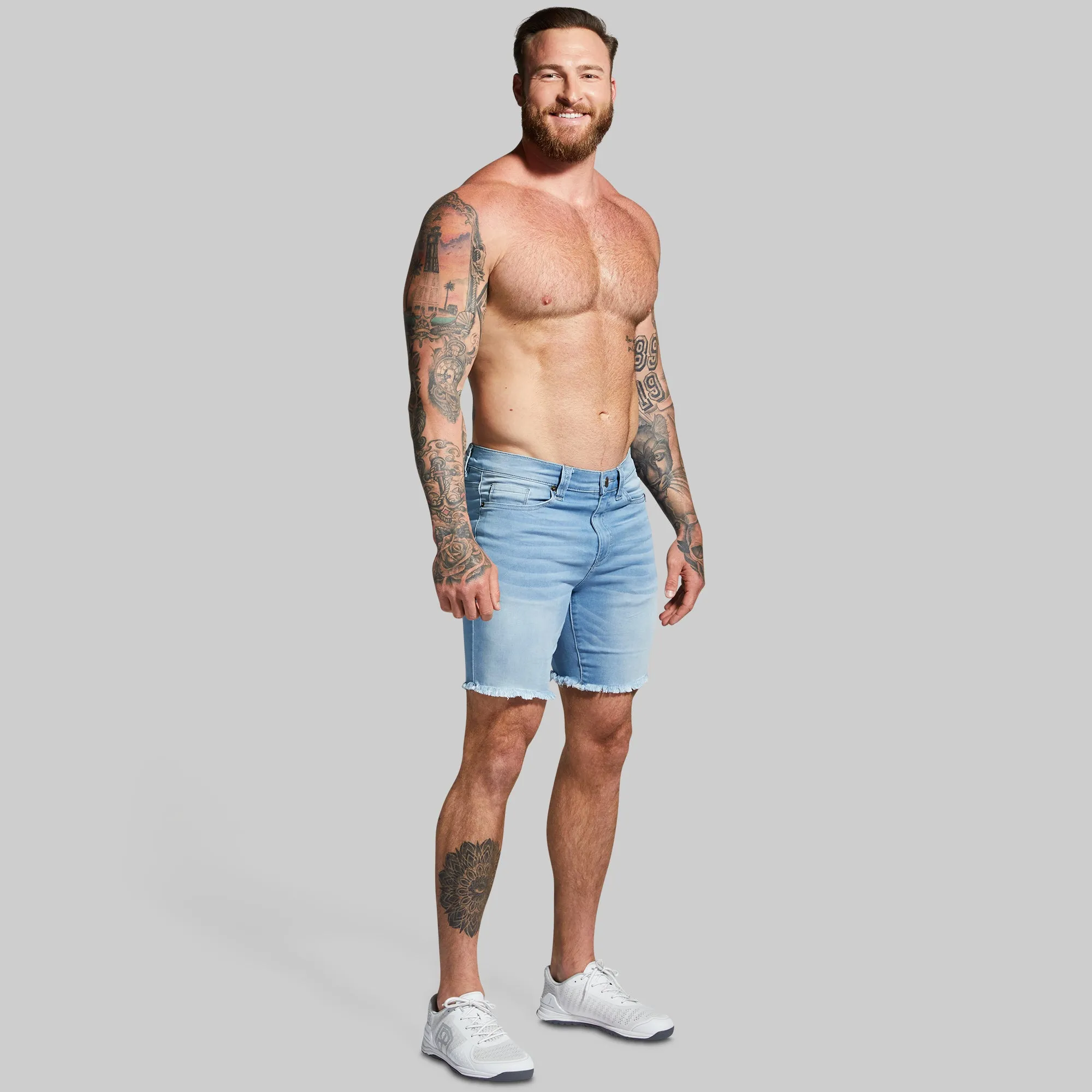 FLEX Stretchy Jort 7" (Light Wash)