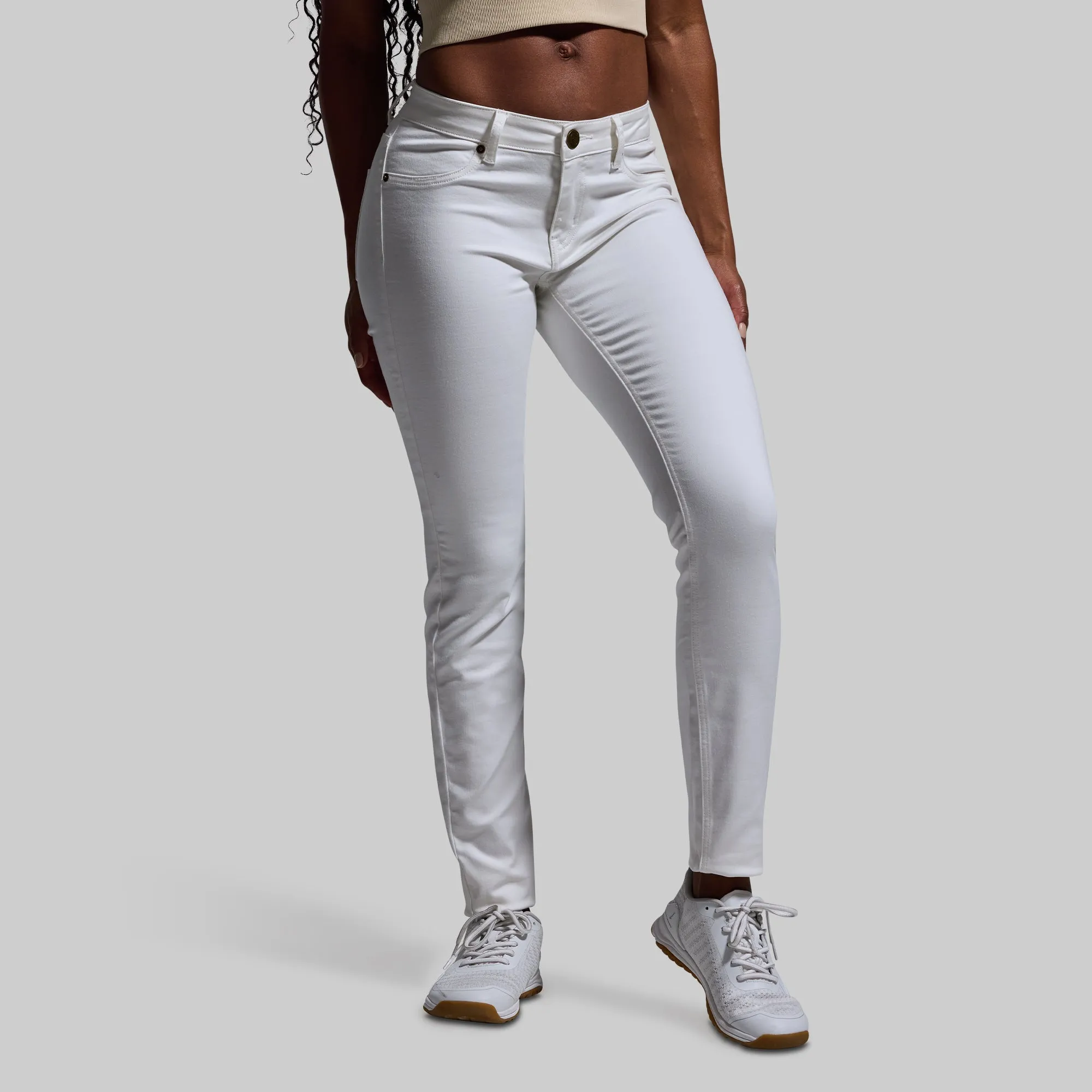 FLEX Stretchy Mid-Rise Skinny Jean (White)