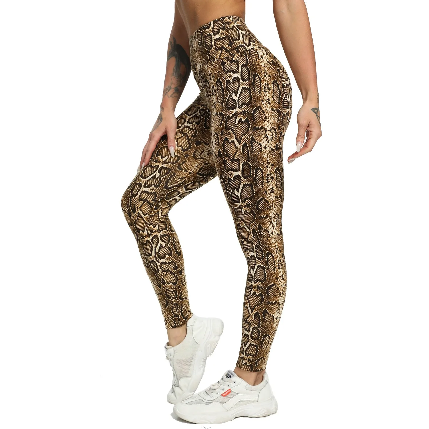 Funki Buys | Pants | Women's Snake Leopard Print Yoga Pants