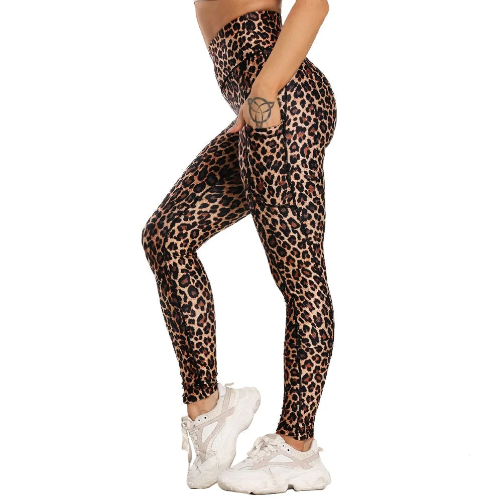 Funki Buys | Pants | Women's Snake Leopard Print Yoga Pants