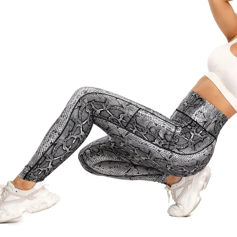 Funki Buys | Pants | Women's Snake Leopard Print Yoga Pants