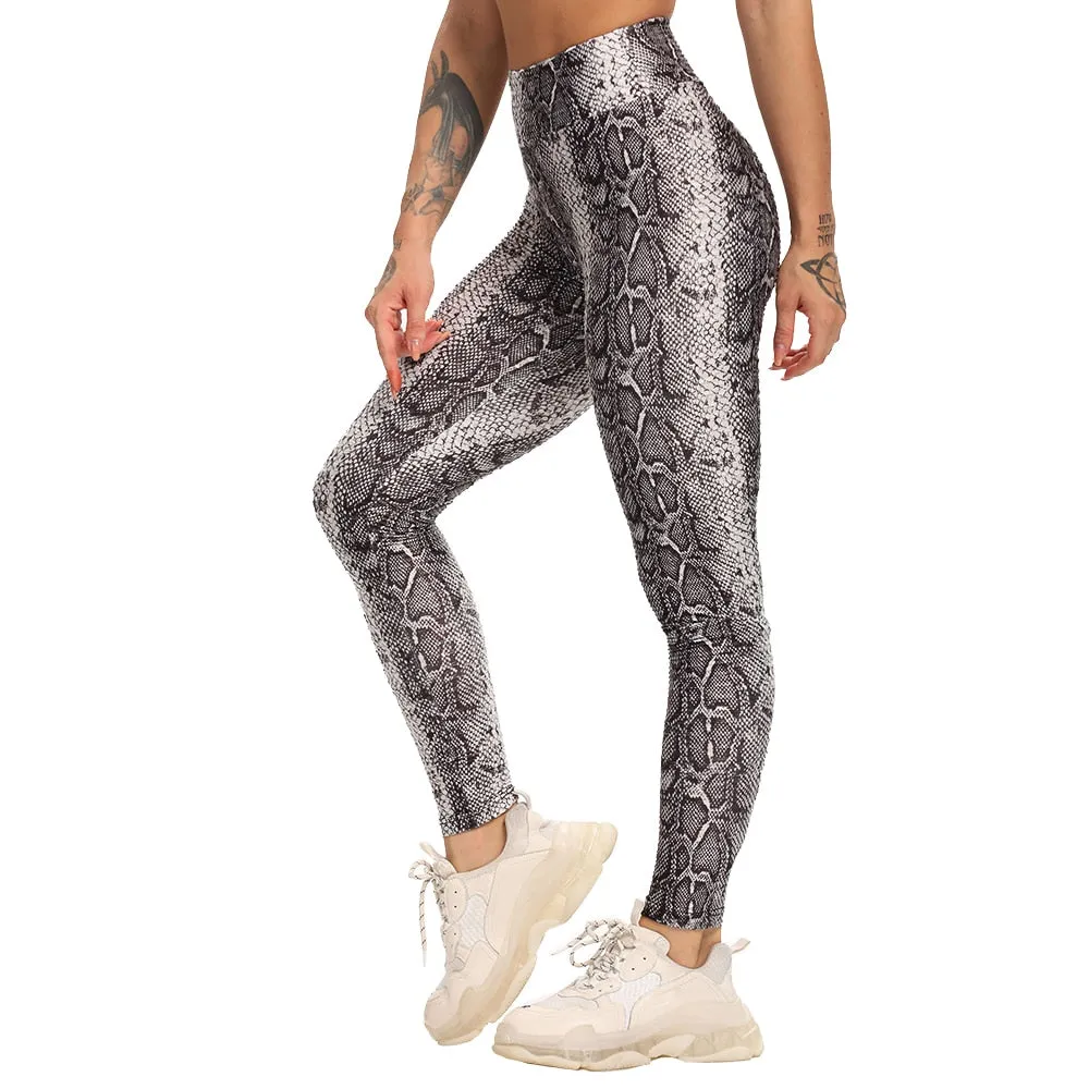 Funki Buys | Pants | Women's Snake Leopard Print Yoga Pants