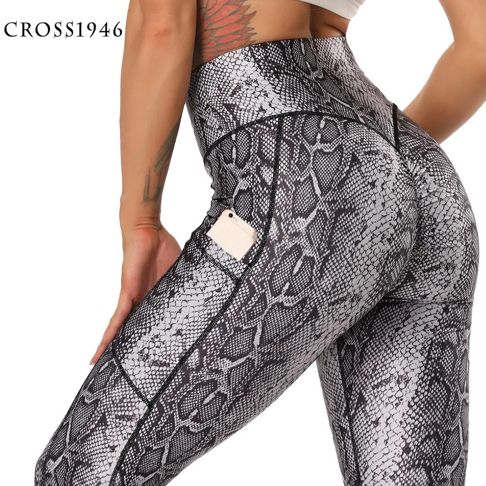 Funki Buys | Pants | Women's Snake Leopard Print Yoga Pants