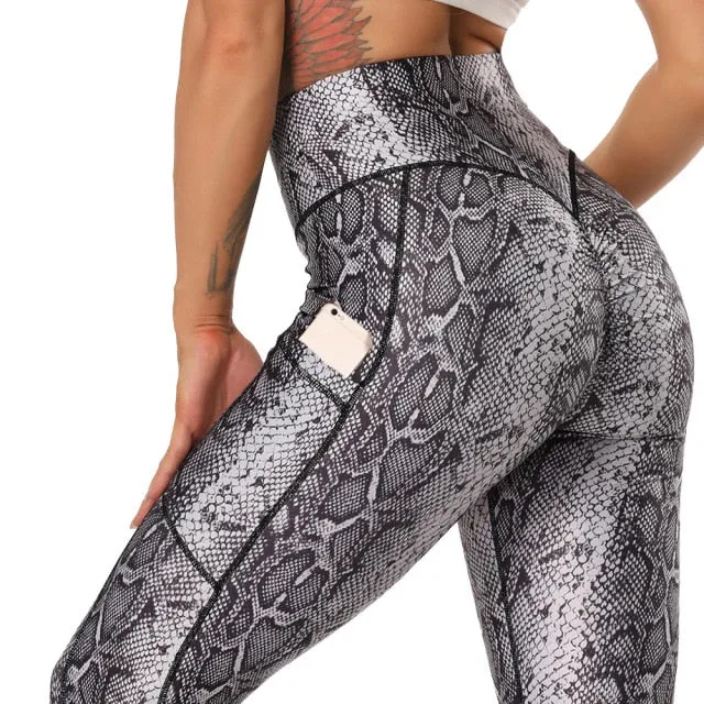 Funki Buys | Pants | Women's Snake Leopard Print Yoga Pants