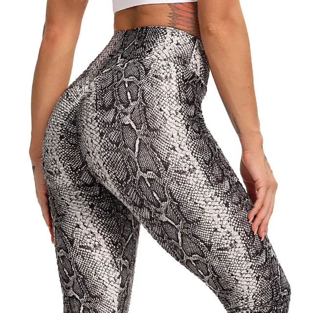 Funki Buys | Pants | Women's Snake Leopard Print Yoga Pants