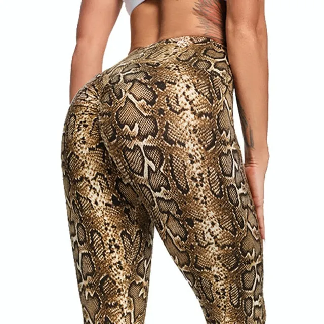 Funki Buys | Pants | Women's Snake Leopard Print Yoga Pants