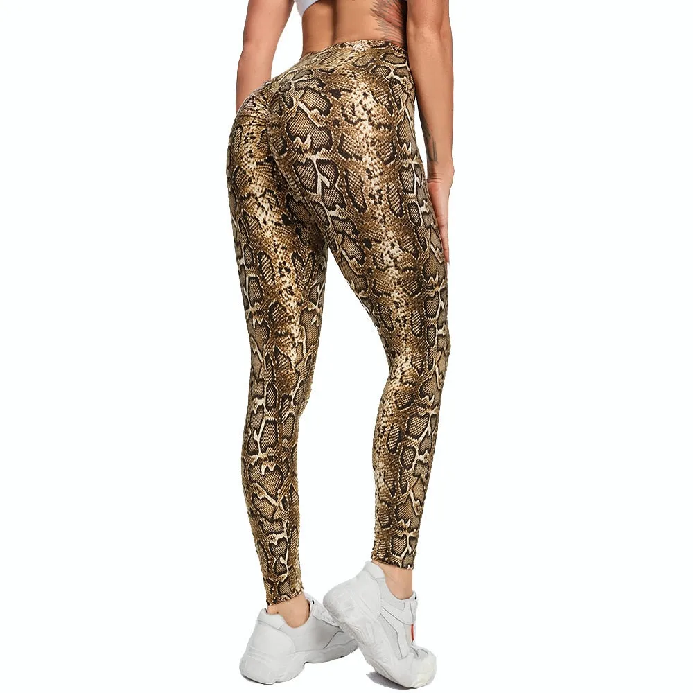 Funki Buys | Pants | Women's Snake Leopard Print Yoga Pants