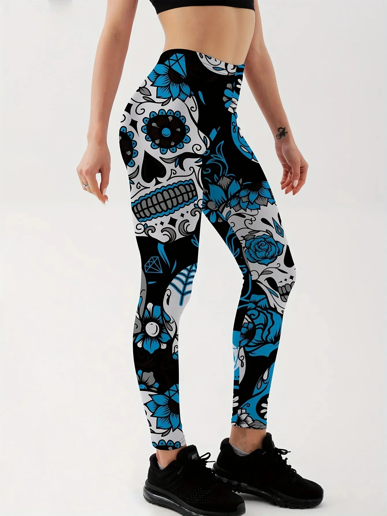 Funki Buys | Pants | Women's Yoga Pants | Skull Print Leggings