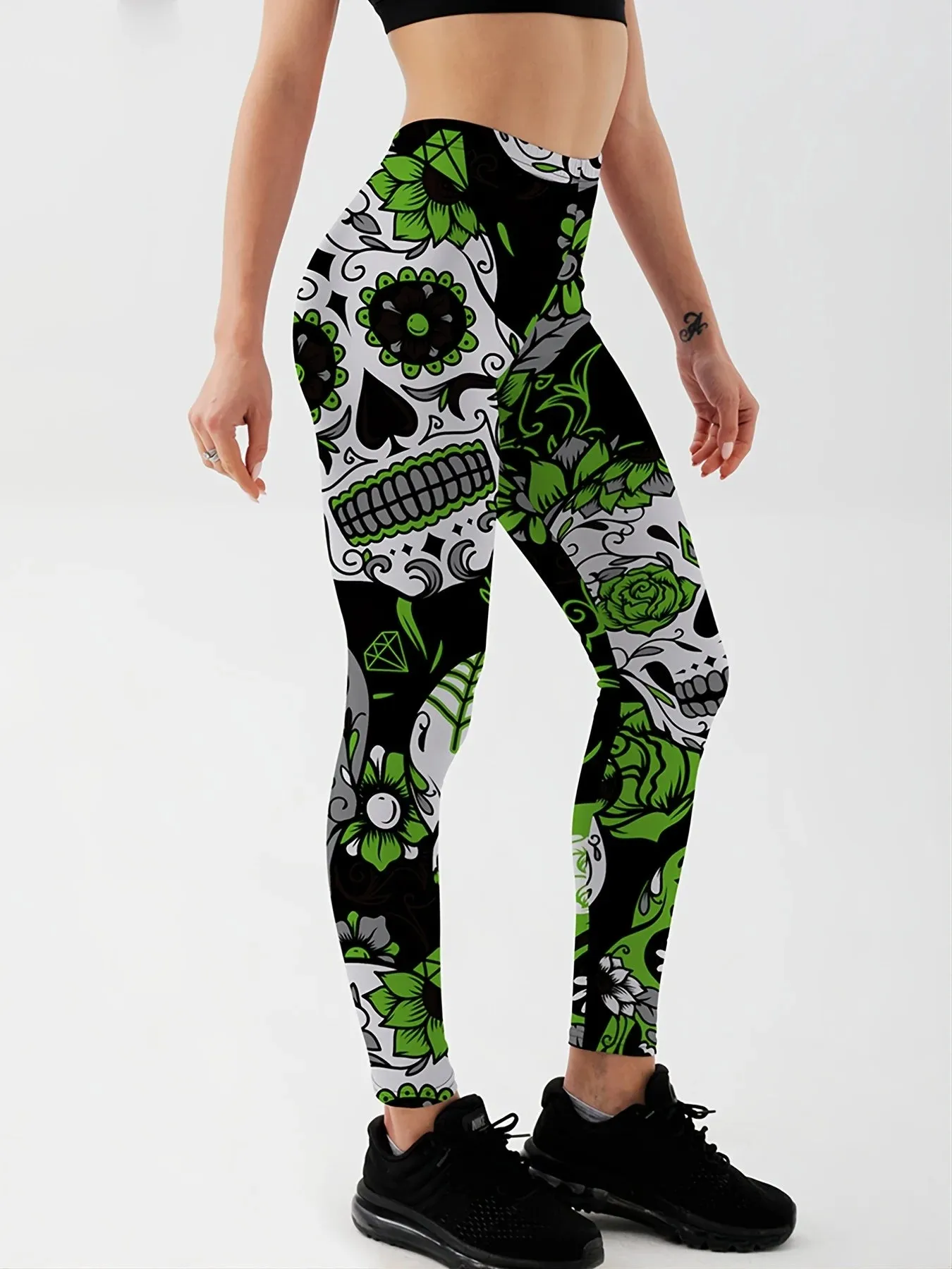 Funki Buys | Pants | Women's Yoga Pants | Skull Print Leggings