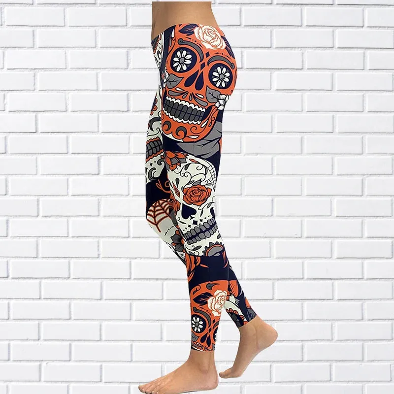 Funki Buys | Pants | Women's Yoga Pants | Skull Print Leggings