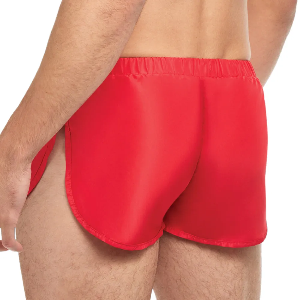 Goal Line Extreme Split Booty Shorts Red