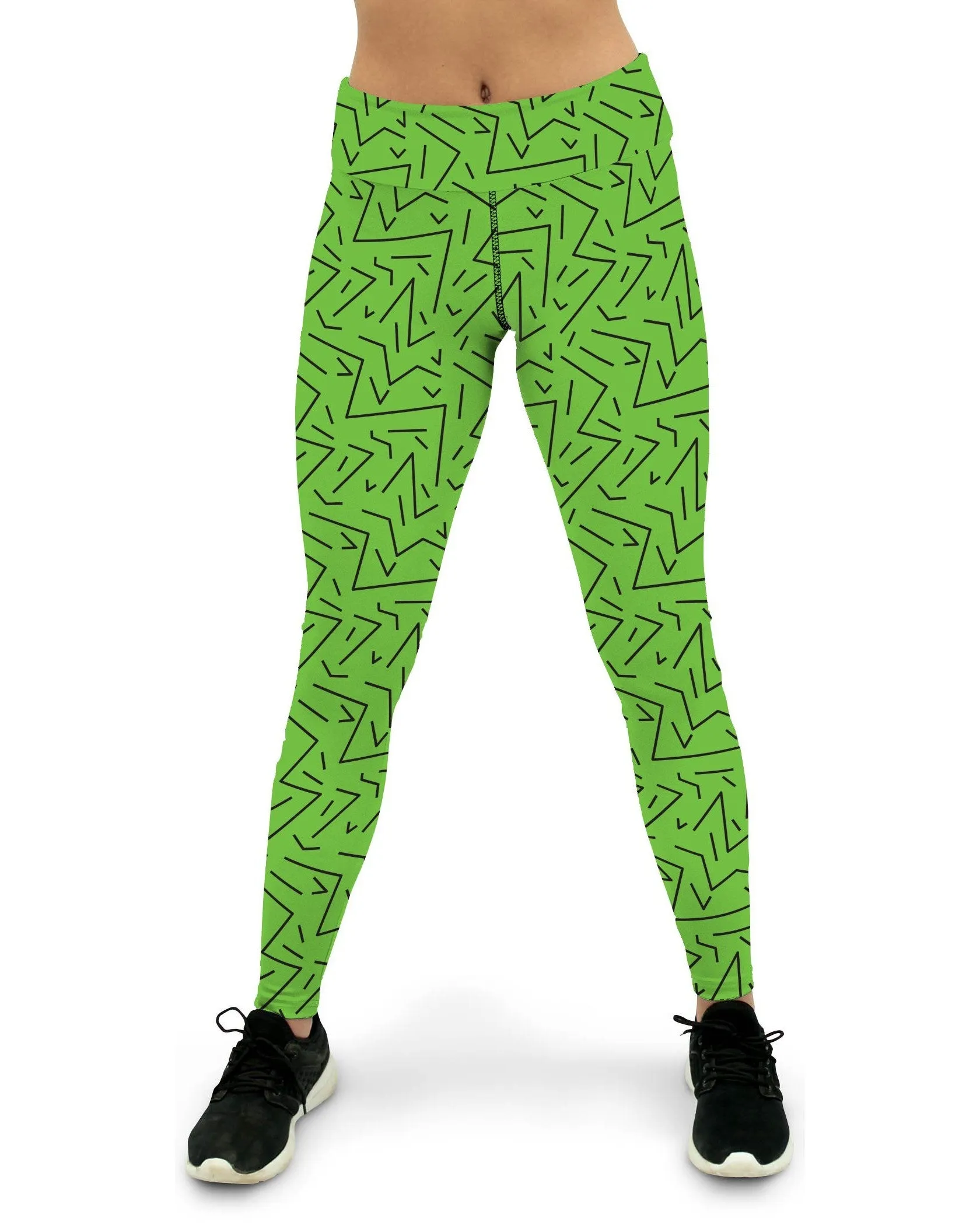 Green Black Line Yoga Pants