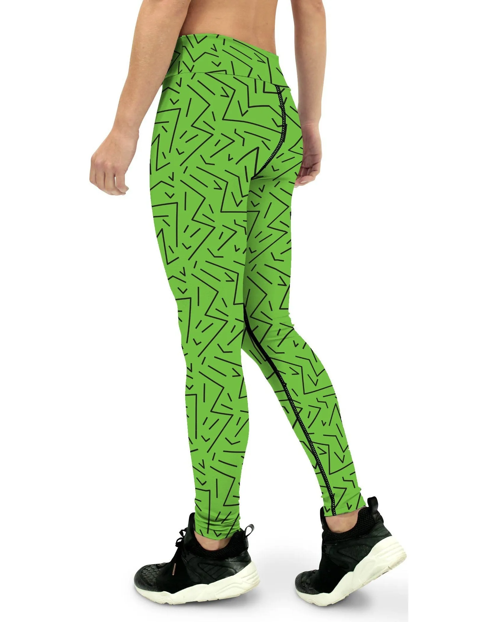 Green Black Line Yoga Pants