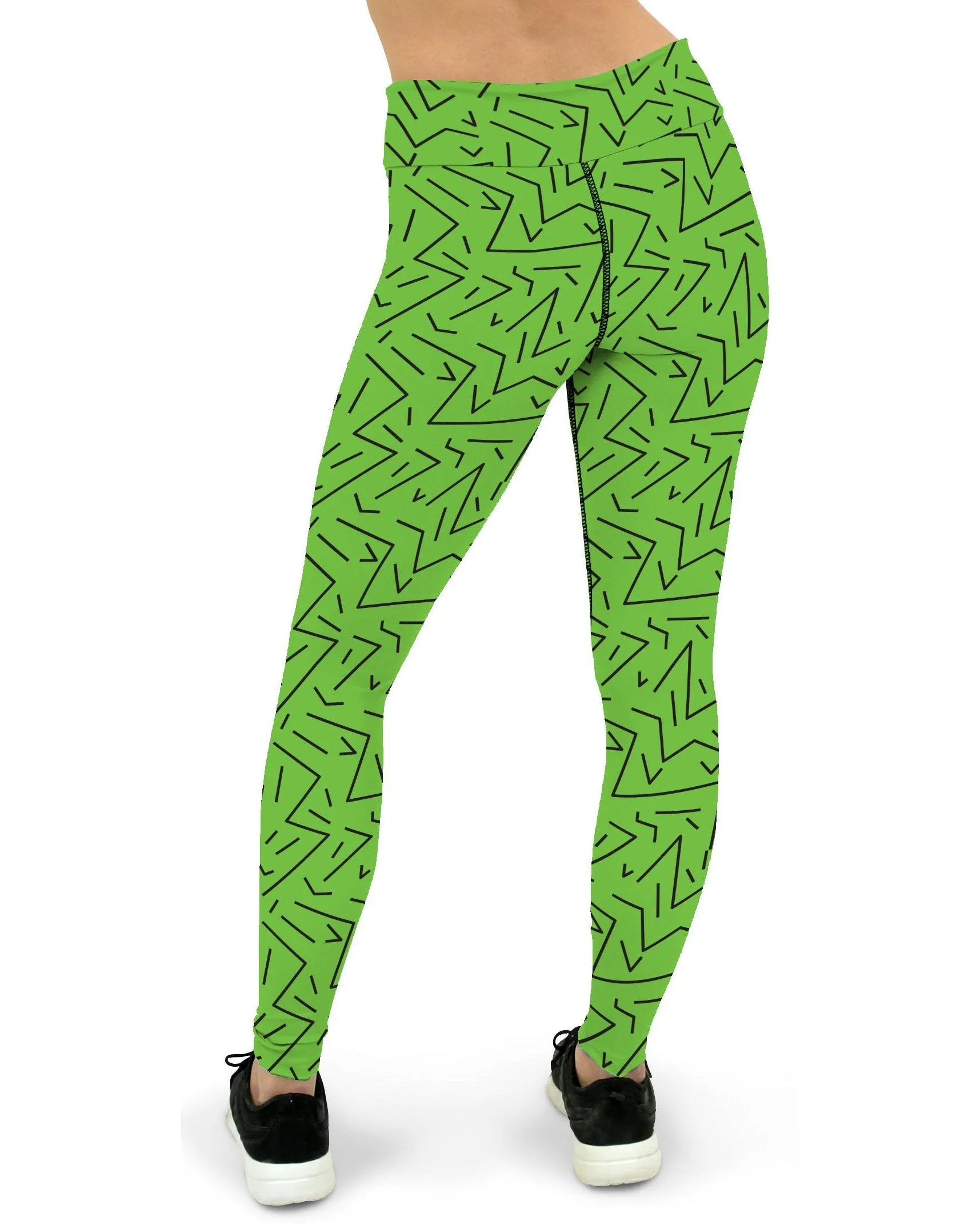 Green Black Line Yoga Pants