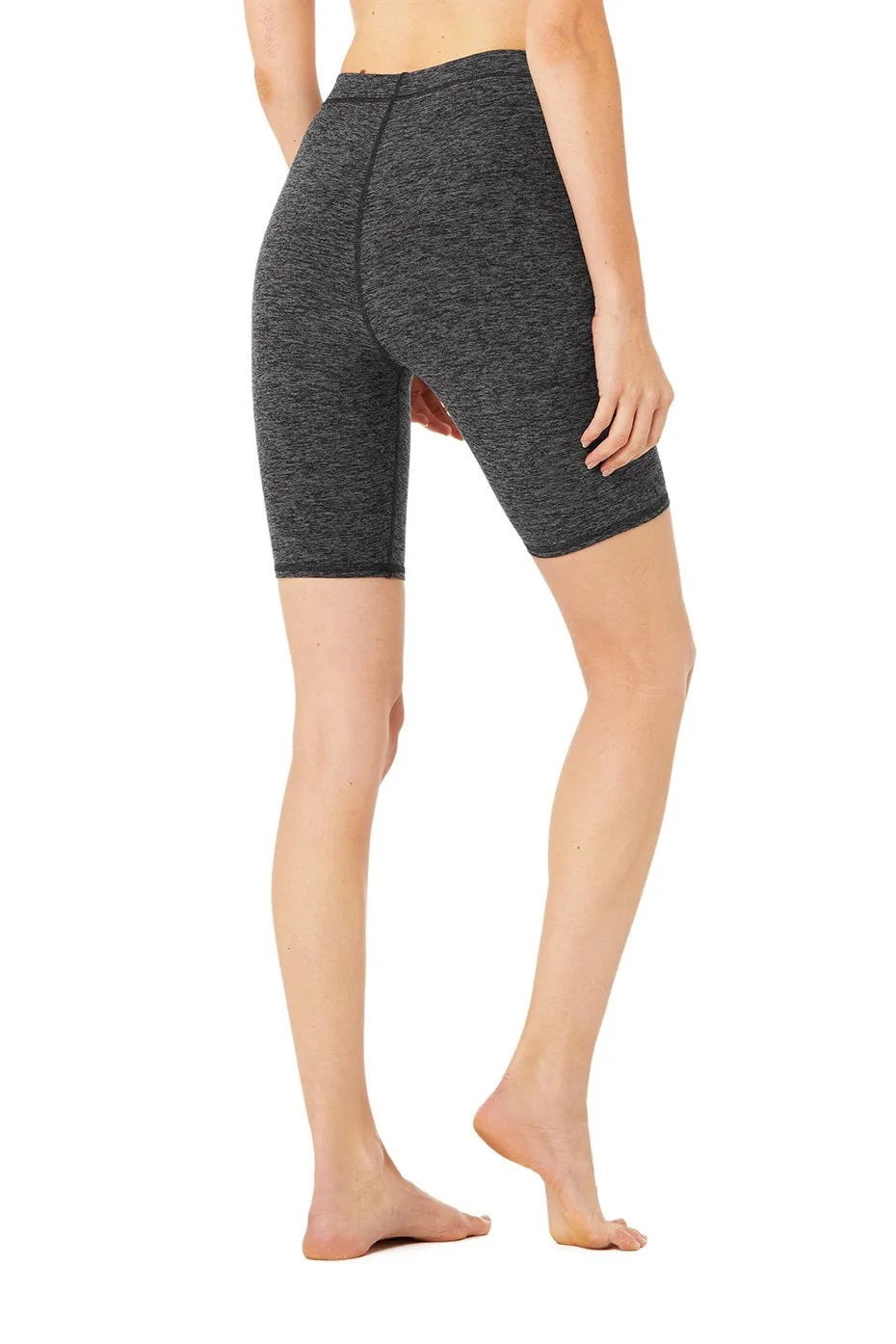 High-Waist Alosoft Flow Biker Short - Dark Heather Grey