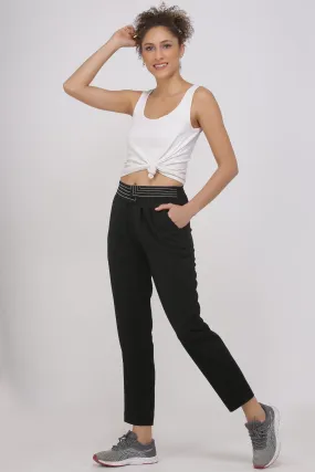 High Waist Crop Trouser for Women- Black