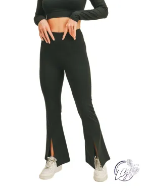 High-Waisted Flare Front Slit Leggings