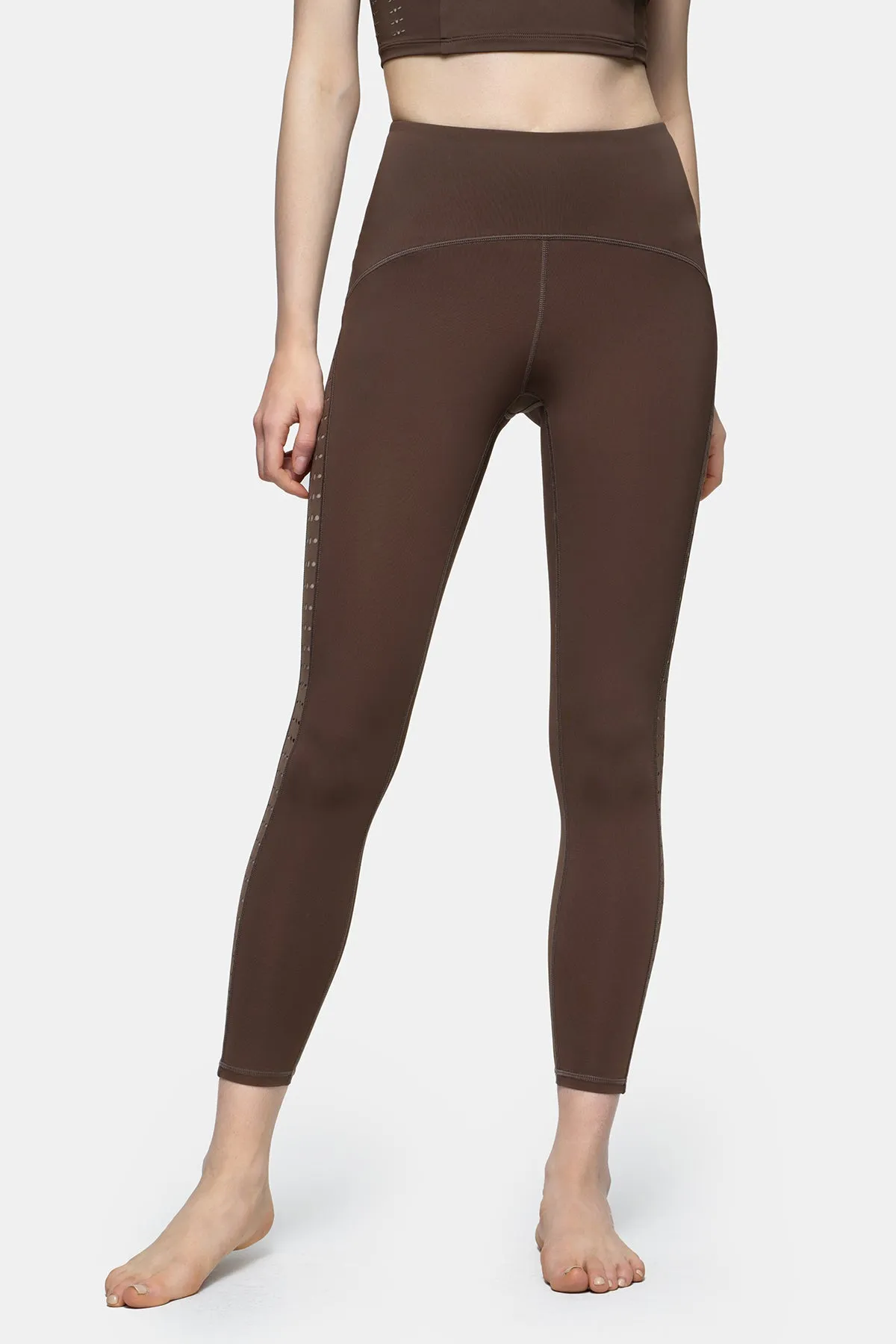 High-waisted Yoga Leggings with Perforated Graphics