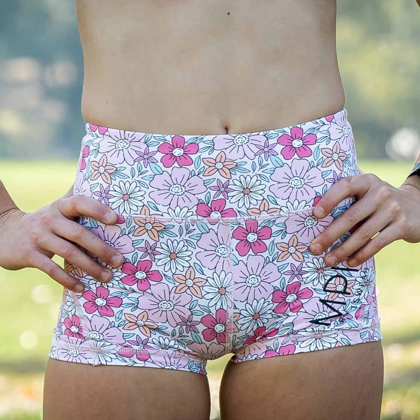 IMPI High Waisted Running Short - Pink Floral Burst