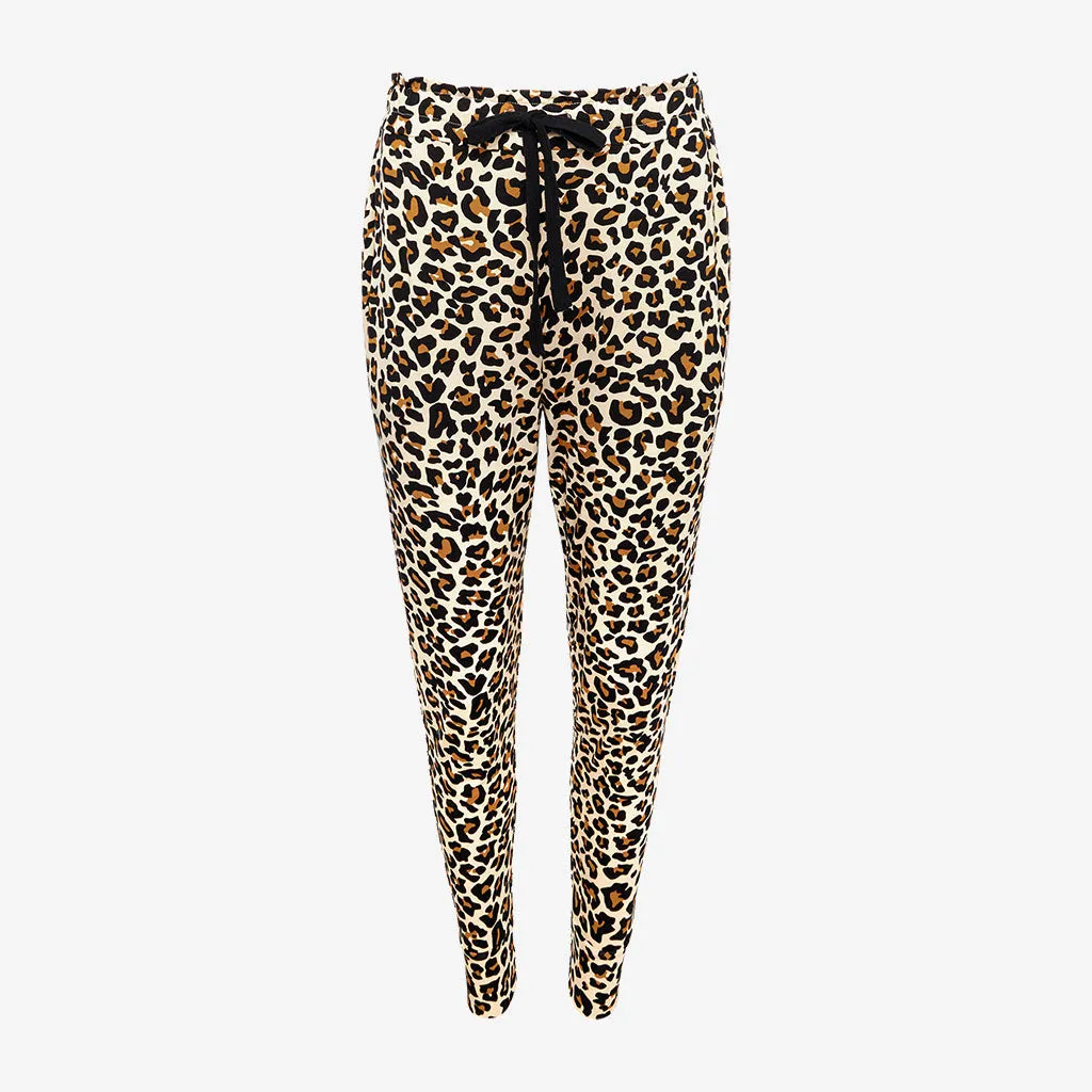 Lana Leopard Tan Women's Paperbag Joggers