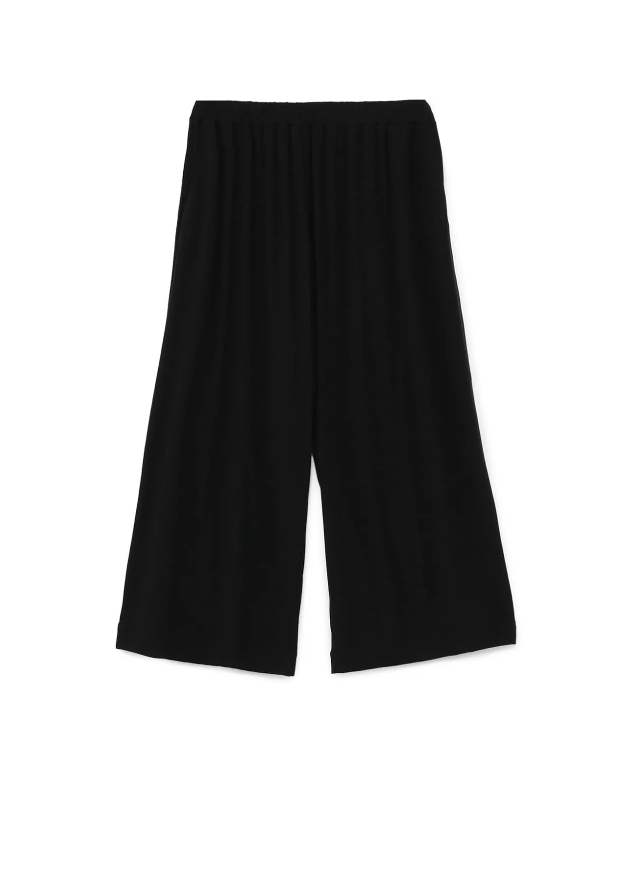 LYOCELL STRETCH RIB JERSEY 4/5 LENGTH WIDE PANTS