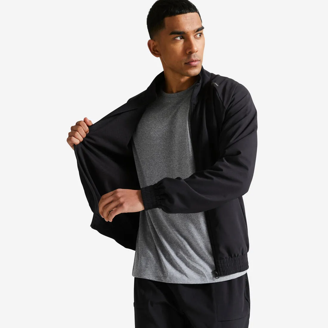 Men's Fitness Standard Breathable Jacket - Black