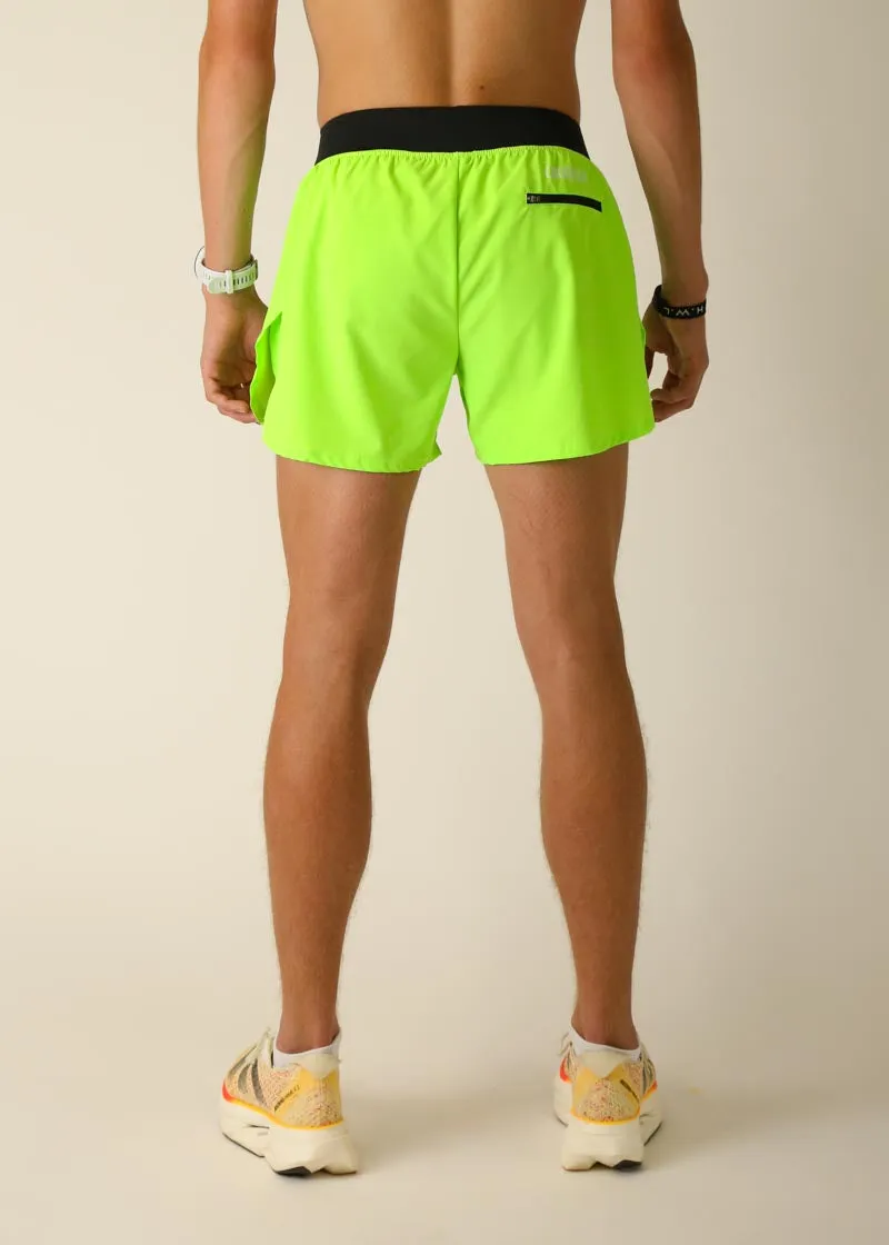 Men's Neon Green 4" Half Split Shorts