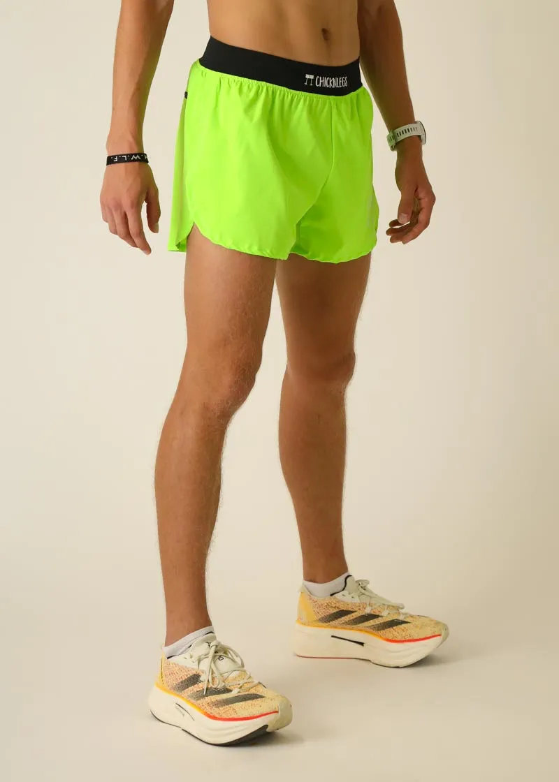 Men's Neon Green 4" Half Split Shorts