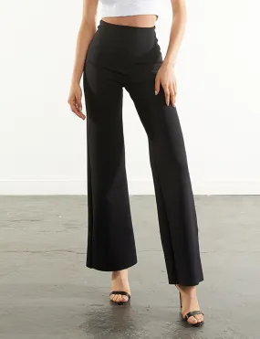 Neoprene Wide Leg Pant, Black