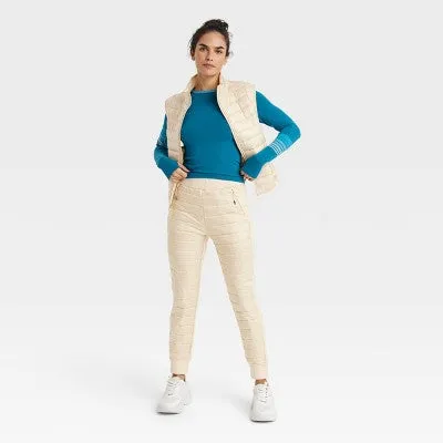 New - JoyLab Women's Puffer Pants Athletic Quilted Banded Cuffs Quilted Pants