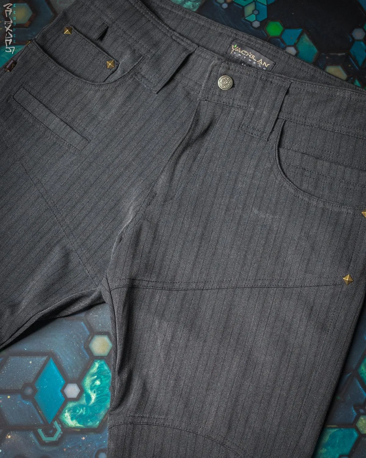 Pants Men / TR - Grey Strippe HERRINGBONE