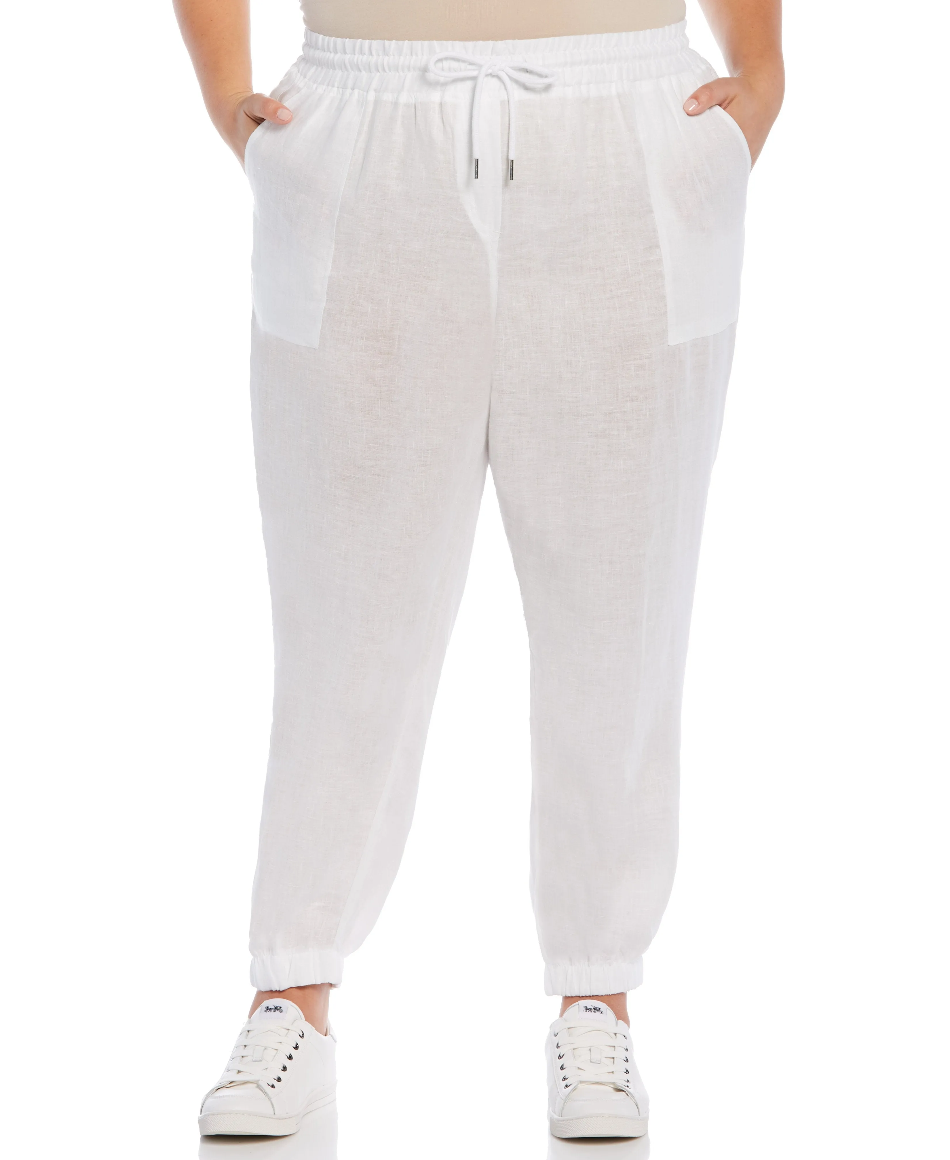 Plus Size Linen Drawstring Jogger